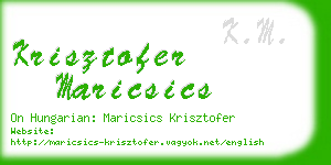 krisztofer maricsics business card